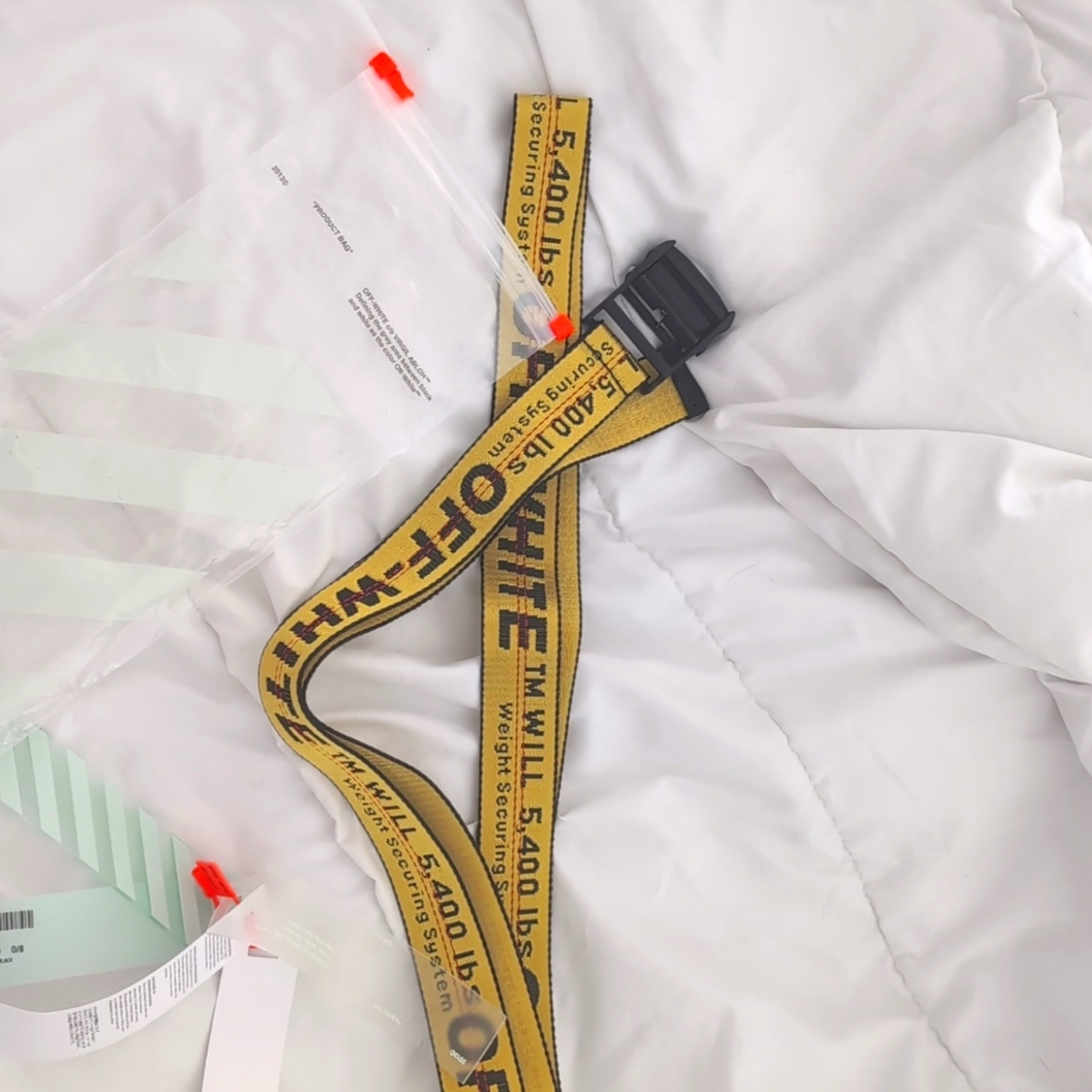 Off White Virgil Abloh Classic Industrial Belt Yello Black